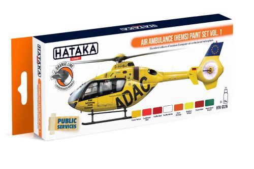 Hataka CS76 Acryl Farbset 8 pcs) Air Ambulance (HEMS) paint set vol. 1
