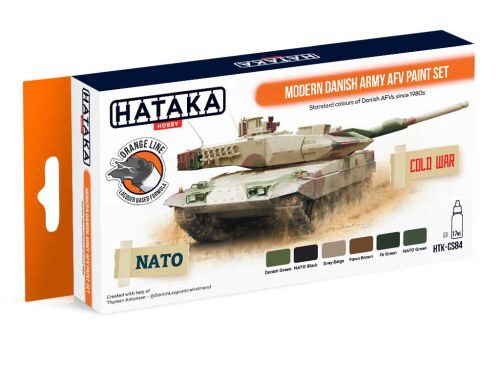 Hataka CS84 Acryl Farbset 6 pcs) Modern Danish Army AFV paint set