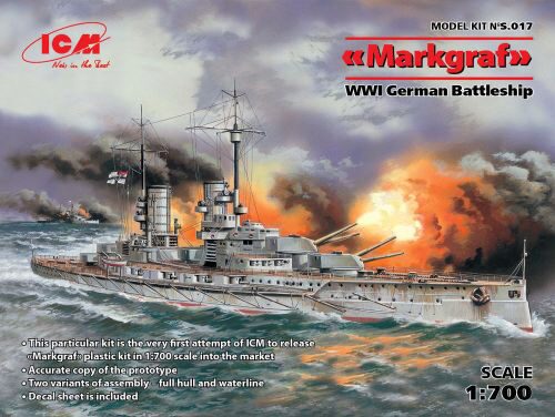 ICM S.017 Markgraf (full hull & waterline) WWI German Battleship