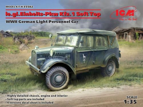 ICM 35582 le.gl.Einheitz-Pkw Kfz.1 Soft Top,WWII