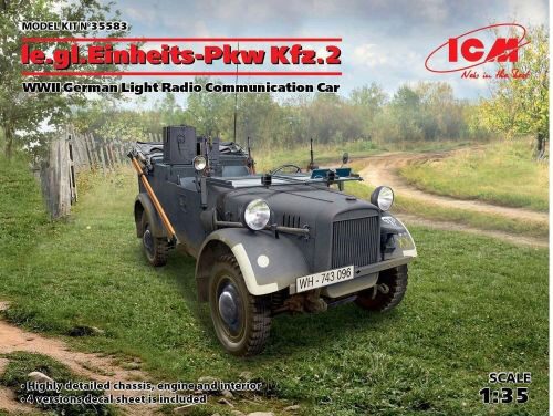 ICM 35583 le.gl.Einheitz-Pkw KFZ.2,WWII GermanLigh Radio Communication Car