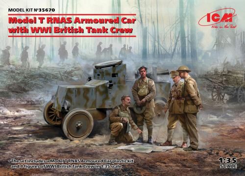 ICM 35670 Model T RNAS Armoured Car with WWI British Tank rew