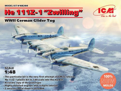 ICM 48260 He 111Z-1 Zwilling, WWII German Glider Tug