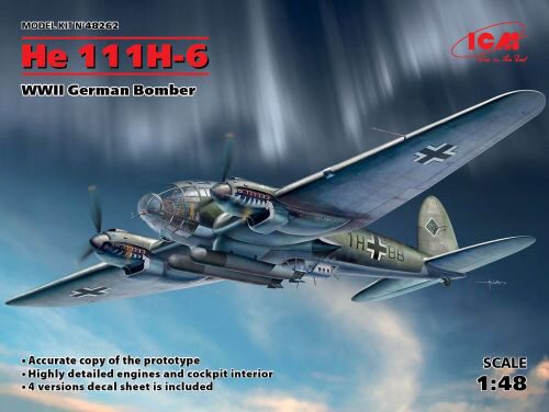 ICM 48262 He 111H-6, WWII German Bomber