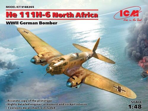 ICM 48265 He 111H-6 North Africa,WWII German Bombe Limited