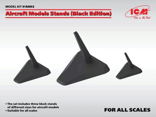 ICM A002 Aircraft Models Stands (Black Edition)(for 1:144, 1:72, 1:48 und 1:32)