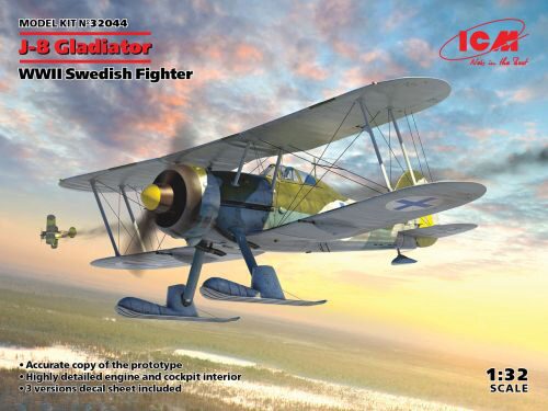 ICM 32044 J-8 Gladiator, WWII Swedish Fighter