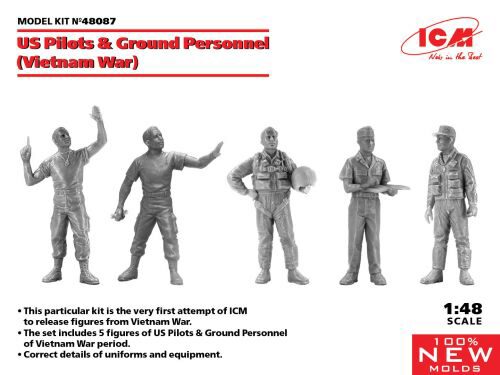 ICM 48087 US Pilots & Ground Personnel (Vietnam War) (5 figures) (100% new molds)