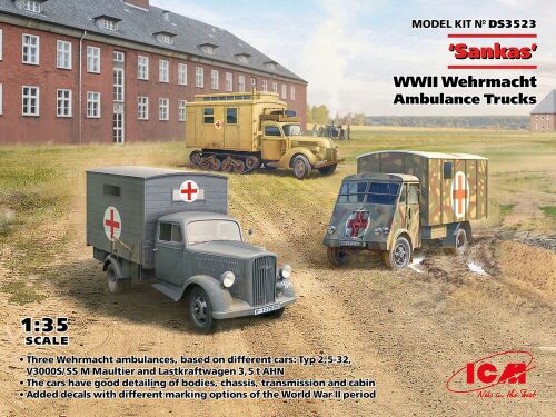ICM DS3523 Sankas   WWII Wehrmacht Ambulance Trucks