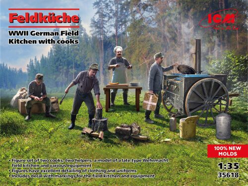 ICM 35618 Feldküche, WWII German Field Kitchen with cooks (100% new molds)