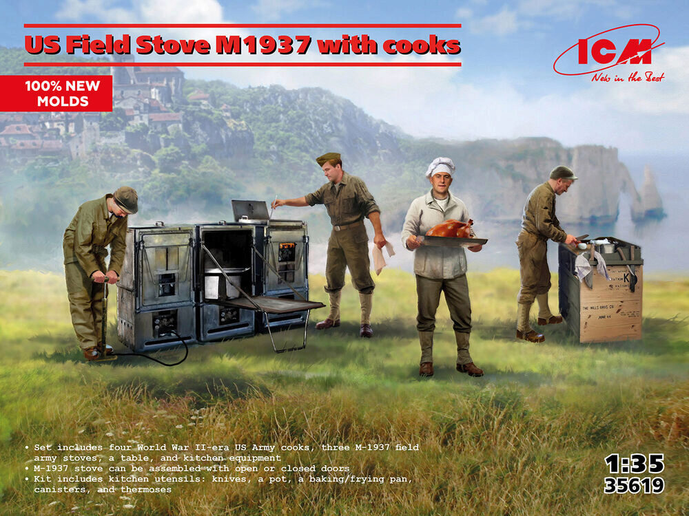 ICM 35619 US Field Stove M1937 with cooks (100% new molds)