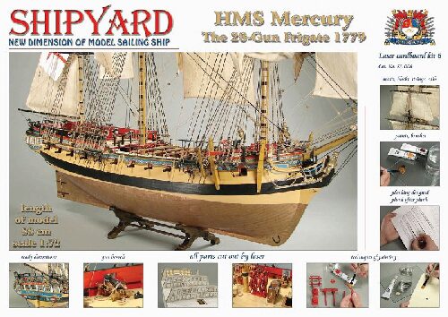 Shipyard 24606 HMS Mercury 1779 Laser Kartonbausatz
