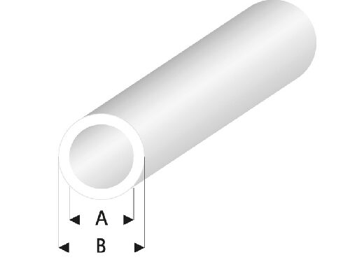 Raboesch rb423-53-3 Rohr transparent weiß 2x3x330 mm (5 Stück)