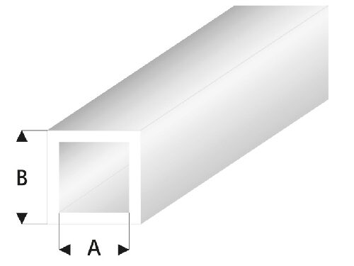 Raboesch rb431-53-3 Quadrat Rohr transparent weiß 2x3x330 mm (5 Stück)