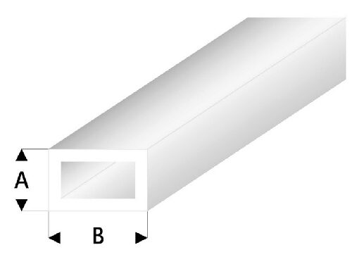 Raboesch rb439-53-3 Rechteck Rohr transparent weiß 2x4x330 mm (5 Stück)