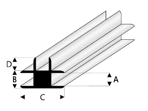 Raboesch rb447-51-3 T-Verbindungs Profil 1x330 mm (5 Stück)
