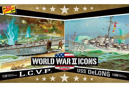 Lindberg 440 American Icons of WWII L.C.V.P.and USS DeLong  1:32/1:300