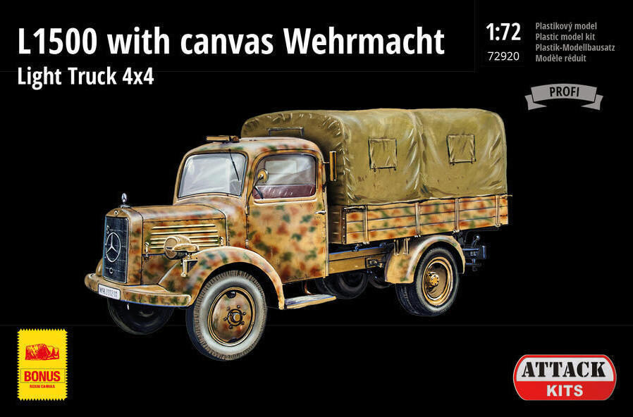 ATTACK 72920 Mercedes L1500 w/ Canvas 4x4 light Truck 1/72