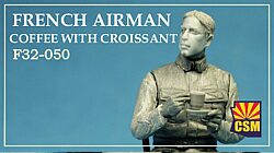Copper State Models F32050 French airman coffee with croissant