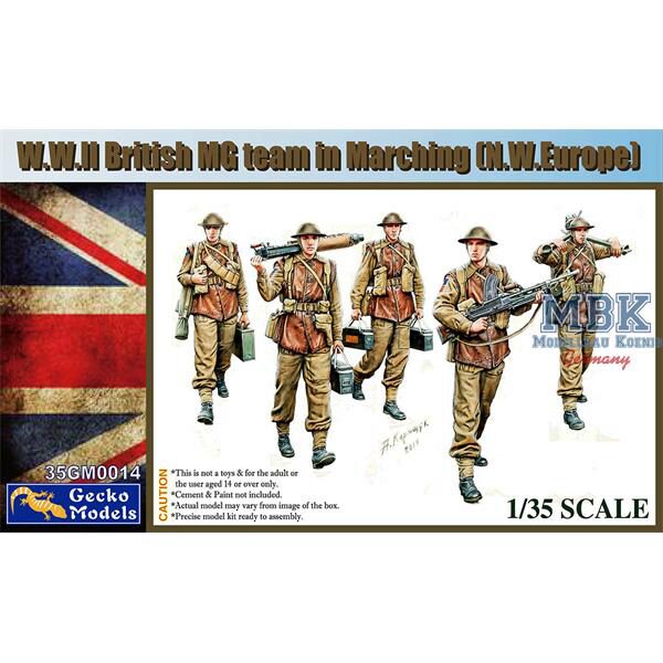 Gecko Models 35GM0014 WWII British MG Team in March
