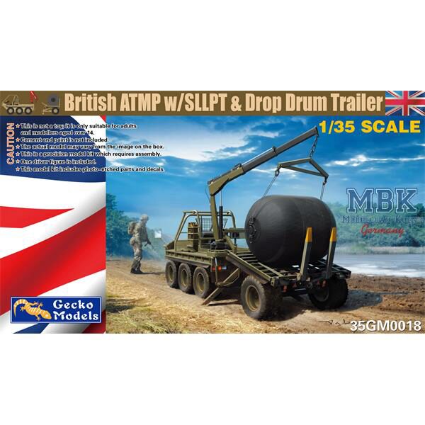 Gecko Models 35GM0018 British ATMP w/SLLPT & Drop Drum Trailer