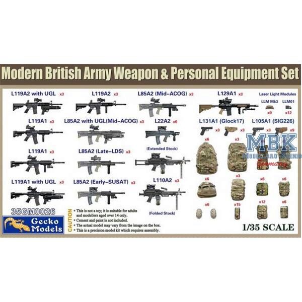 Gecko Models 35GM0026 Modern British Army Weapon & Personal Equipment