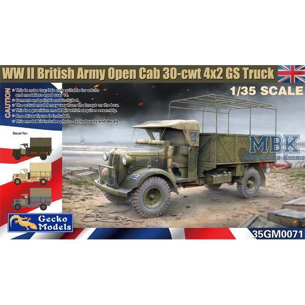 Gecko Models 35GM0071 WWII British Army Open Cab 30-cwt 4x2 GS Truck