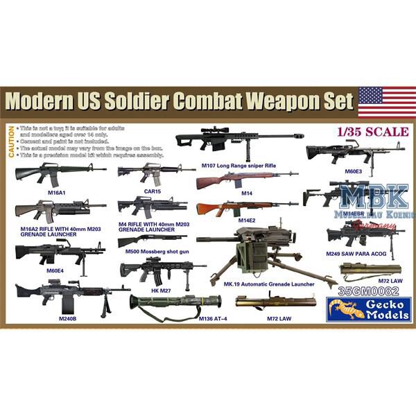 Gecko Models 35GM0082 Modern US Soldier Combat Weapon Set
