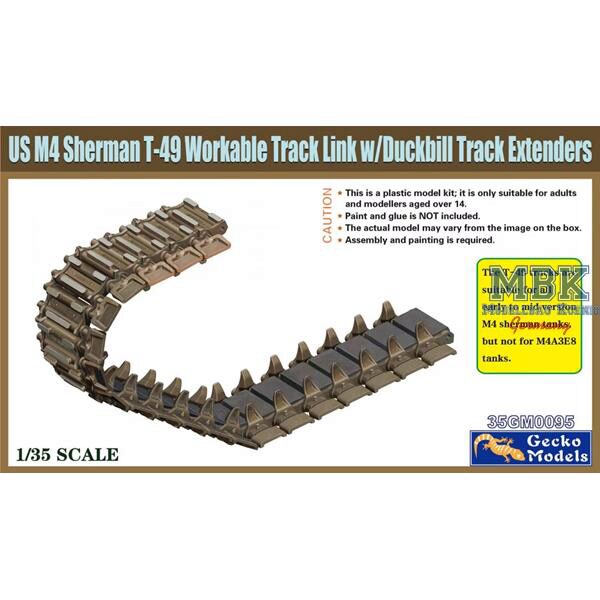 Gecko Models 35GM0095 US M4 Sherman T-49 Workable Track Link