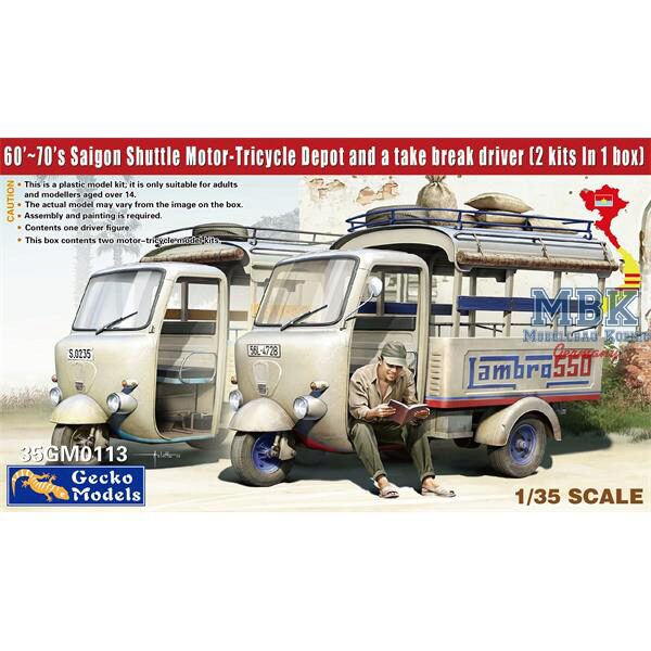 Gecko Models 35GM0113 60‘~70’s Saigon Shuttle Motor-Tricycle Depot