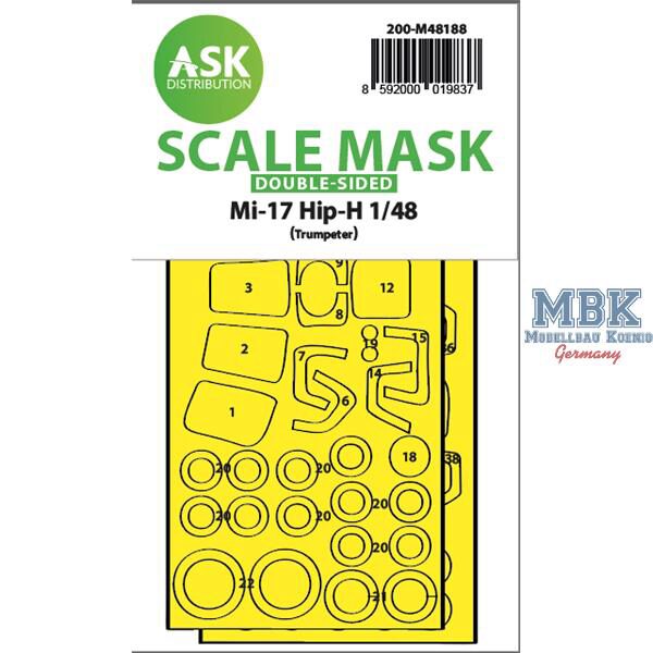 Artscale ASK200-M48188 Mil Mi-17 Hip-H double-sid.expr.fit mask (Trump.)