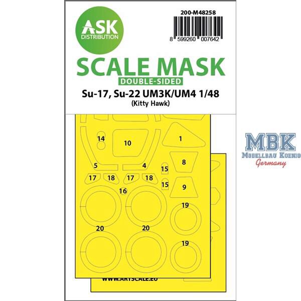 Artscale ASK200-M48258 Su-17, Su-22 UM3K/UM4 double-sided mask Kitty Hawk