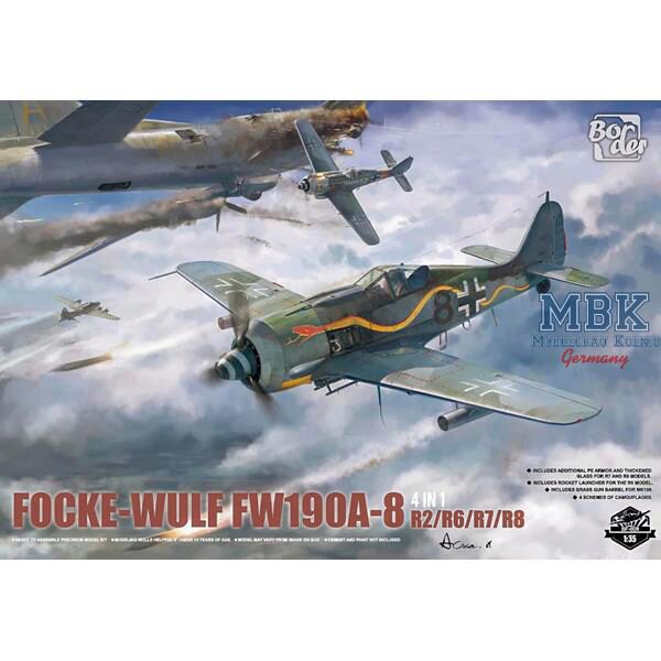 Border Model BF-009 Focke-Wulf Fw190A-8 R2/R6/R7/R8 (4 in 1)