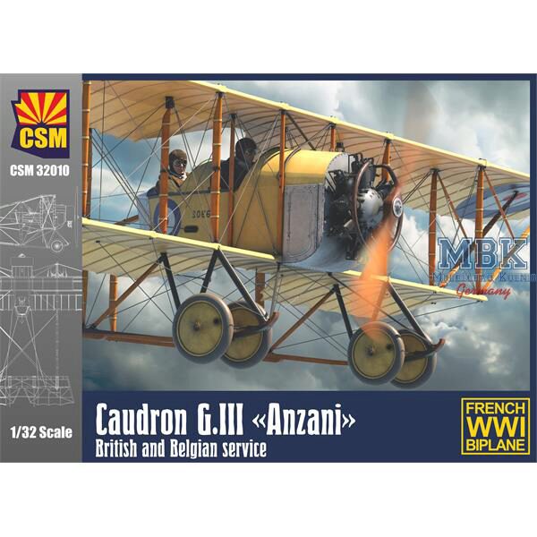 Copper State Models CSM32010 Caudron G.III Anzani, British and Belgian service