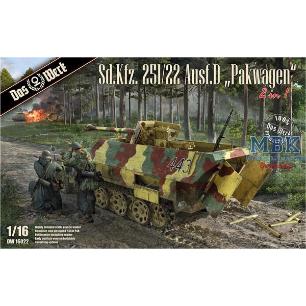 DAS WERK DW16022 Sd.Kfz.251/22 Ausf.D  Pakwagen  (1:16)