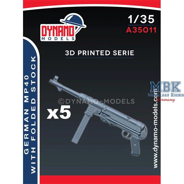 Dynamo Models DYM-A35011 MP40 with folded stock - Set of 5 guns