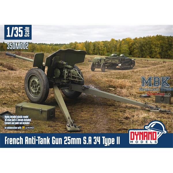 Dynamo Models DYM35DM002 French Anti-Tank Gun 25mm S.A 34 Type II Standard