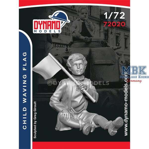 Dynamo Models DYM72020 Little Boy Waving Flag 1:72