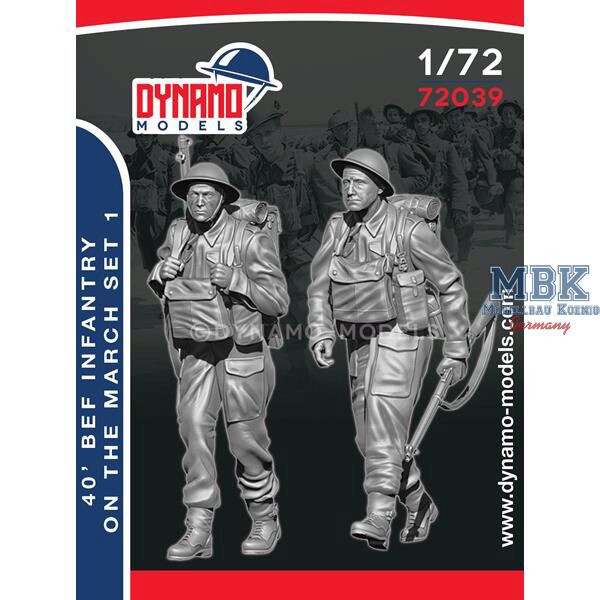 Dynamo Models DYM72039 40’ BEF Infantryman Marching Set 1