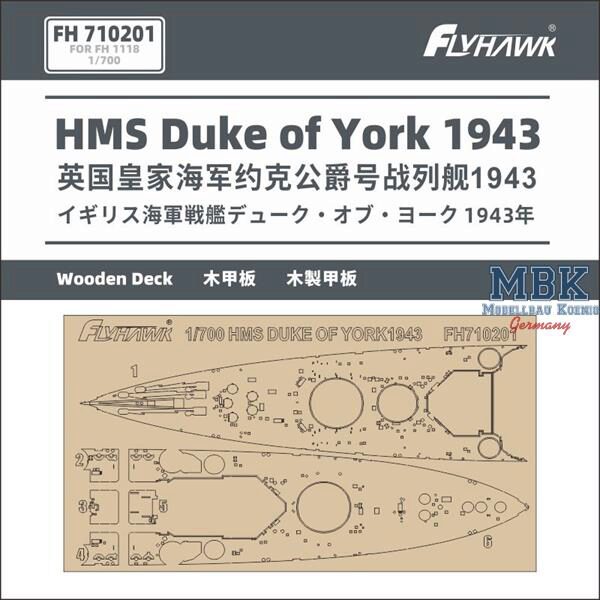 FLYHAWK FH710201 HMS Duke of York 1943 Wooden Deck (FH1118)