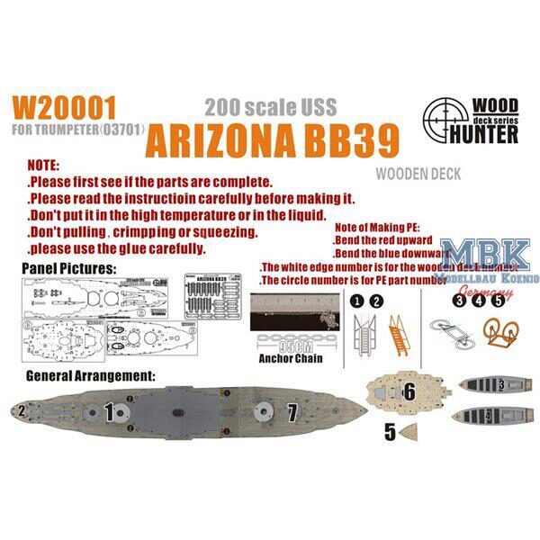 FLYHAWK FHW20001 Battleship USS Arizona BB39 (For Trumpeter 03701)