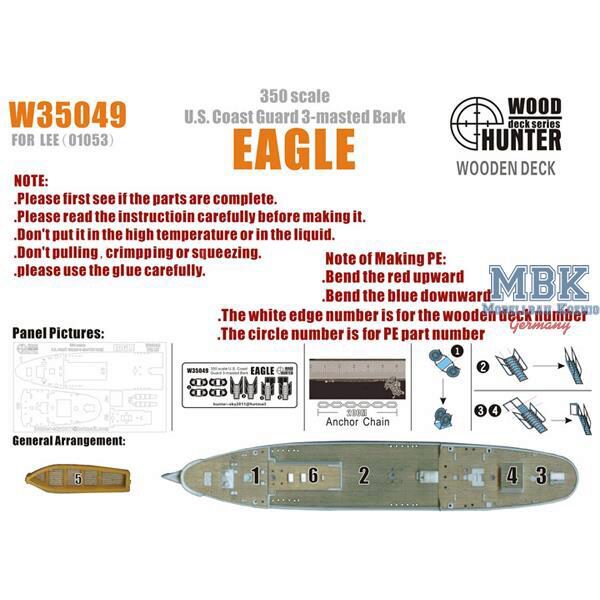 FLYHAWK FHW35049 U.S. Coast Guard 3-Masterd Bark Eagle