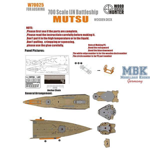 FLYHAWK FHW70025 WWII IJN Battleship Mutsu