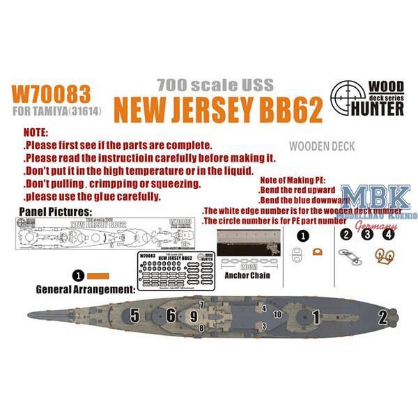 FLYHAWK FHW70083 WWII USS New Jersey BB62 (for Tamiya 31614 )