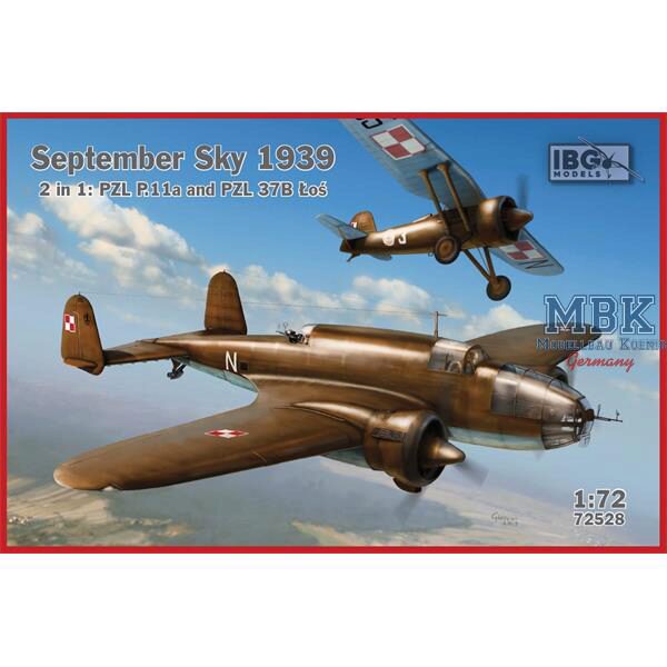 IBG-Modellbau IBG72528 September Sky 1939 - PZL 37B Los & PZL P.11a