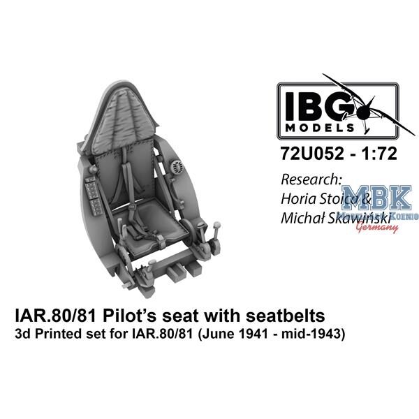 IBG-Modellbau IBG72U052 IAR.80/81 Pilot s seat w/ seatbelts (06/41-mid 43)