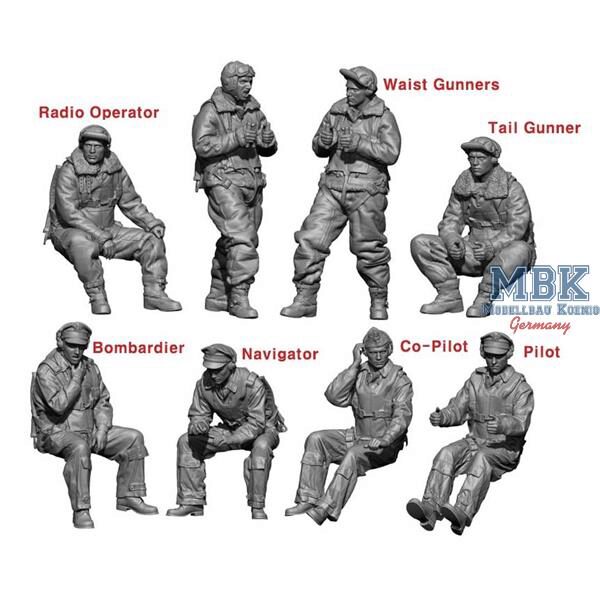 LEGEND PRODUCTIONS LA7213 WW2 US Bomber B-17 Crew Set - 8 Figures 1:72