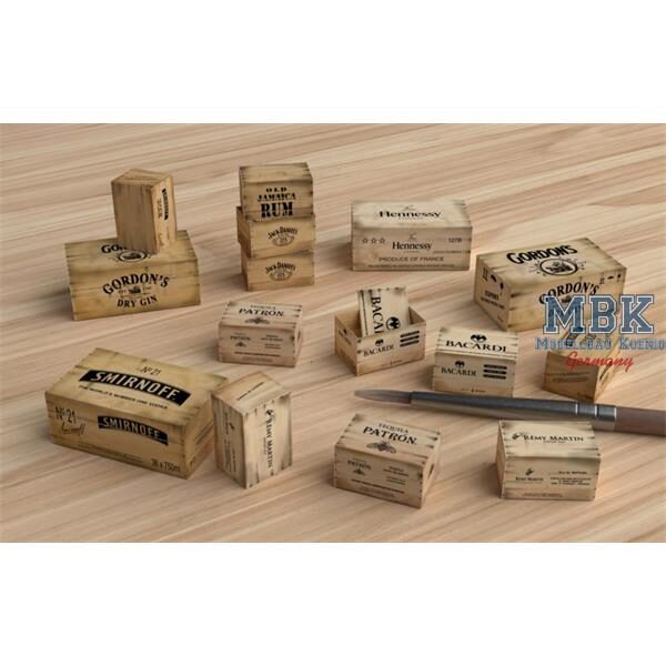 Matho Models MATHO35131 Wooden Crates: Liquors
