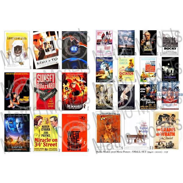 Matho Models MATHO35136 Movie Posters small Set 1940s - 2000s