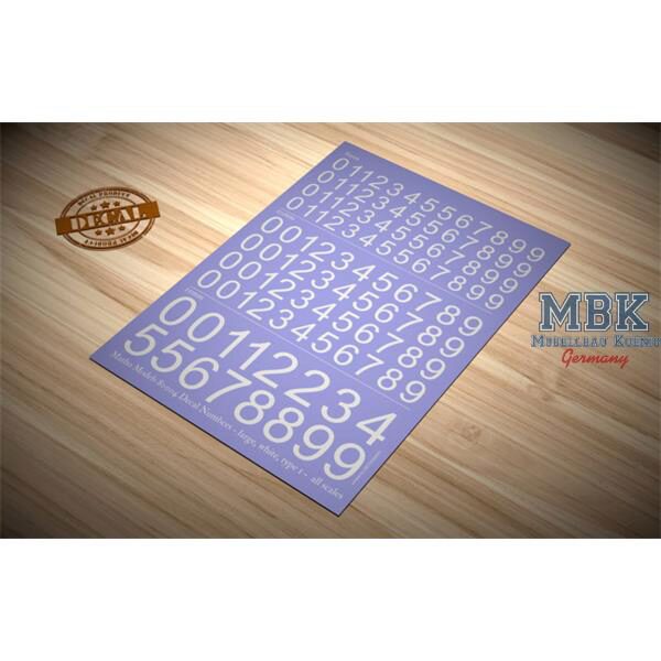 Matho Models MATHO80004 Decal Numbers - large, white, type 1